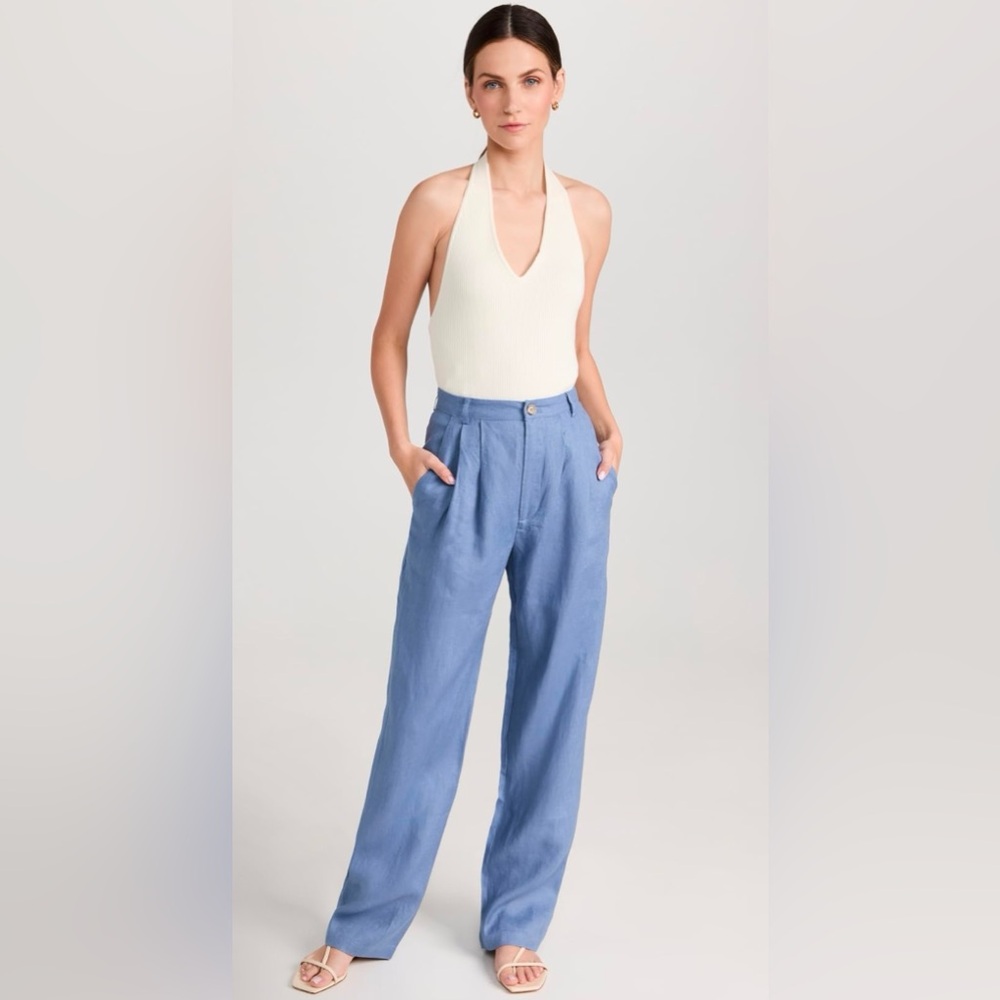 NWOT Reformation Mason Linen Pants Size 0 in Viola Blue